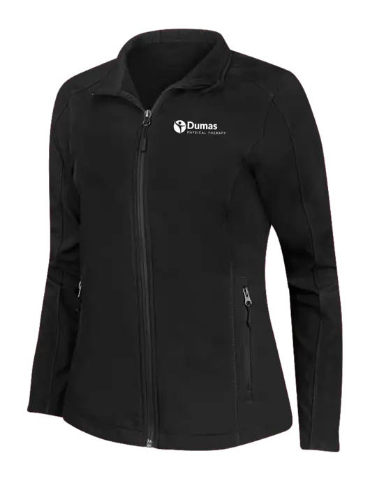 Black Womens Core Soft Shell Jacket w/Dumas Logo