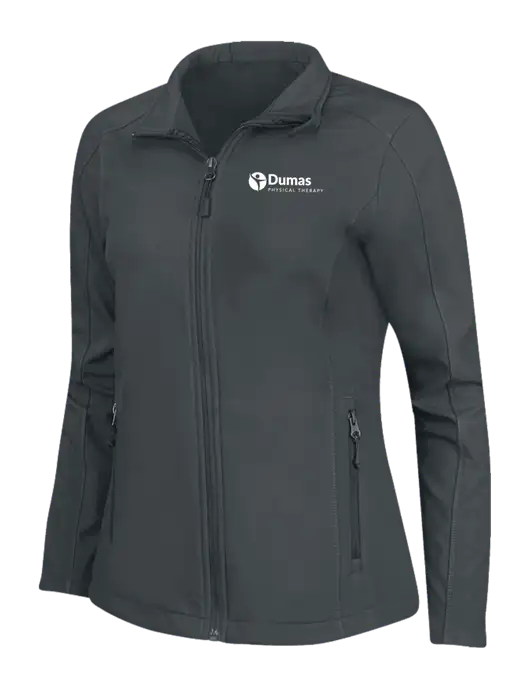 Charcoal Grey Womens Core Soft Shell Jacket w/Dumas Logo