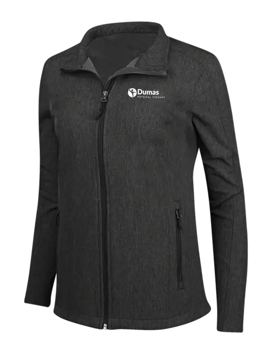 Black Charcoal Heather Womens Core Soft Shell Jacket w/Dumas Logo