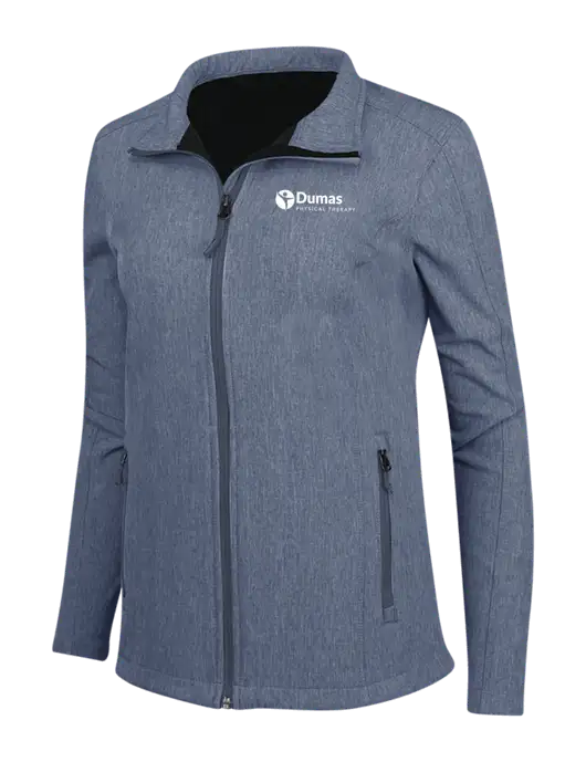 Navy Heather Womens Core Soft Shell Jacket w/Dumas Logo