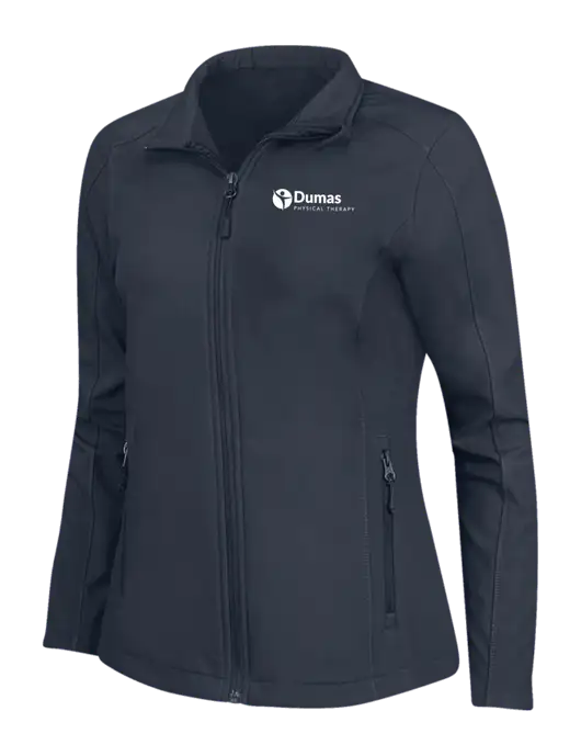 Navy Womens Core Soft Shell Jacket w/Dumas Logo