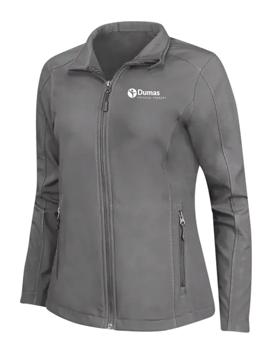 Medium Grey Womens Core Soft Shell Jacket w/Dumas Logo