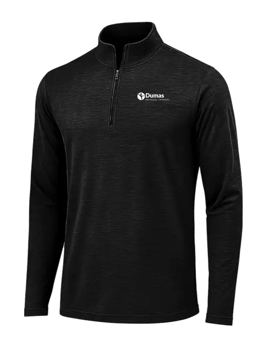 Black Triad Solid Posicharge Tri-Blend Wicking 1/4 Zip Pullover w/Dumas Logo