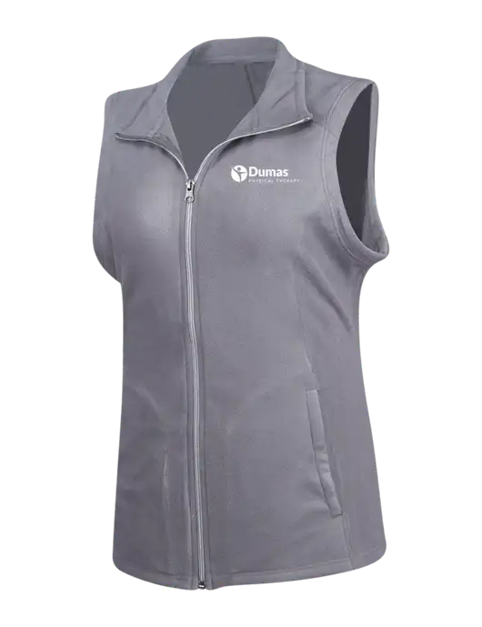 Medium Grey Womens Microfleece Vest w/Dumas Logo