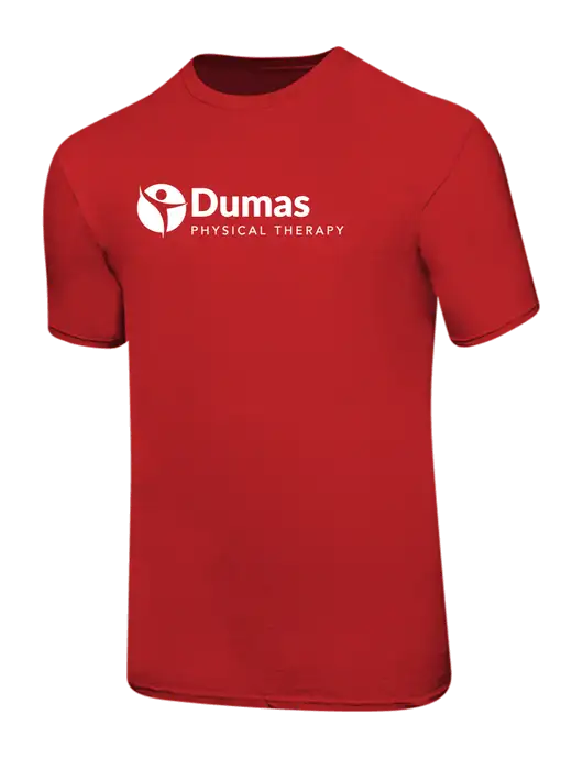 Ring Spun Red 4.5 oz T-Shirt w/Dumas Logo
