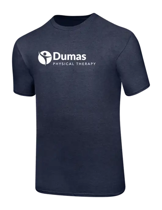 Ring Spun Heather Navy 4.5 oz T-Shirt w/Dumas Logo