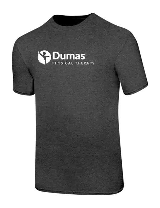 Ring Spun Dark Heather Grey 4.5 oz T-Shirt w/Dumas Logo