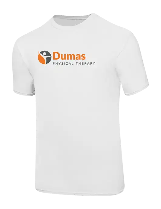 Ring Spun White 4.5 oz T-Shirt w/Dumas Logo