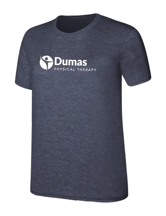 Womens Ring Spun Heather Navy 4.5 oz T-Shirt w/Dumas Logo