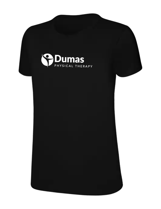 Womens Ring Spun Jet Black 4.5 oz T-Shirt w/Dumas Logo