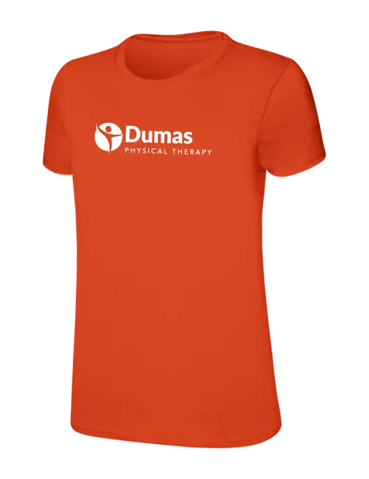 Womens Ring Spun Orange 4.5 oz T-Shirt w/Dumas Logo