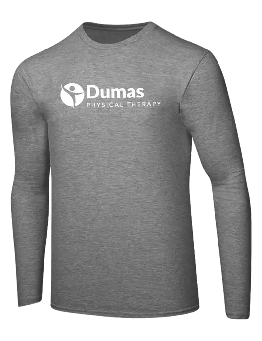 Ring Spun Light Heather Grey 4.5 oz Long Sleeve T-Shirt w/Dumas Logo