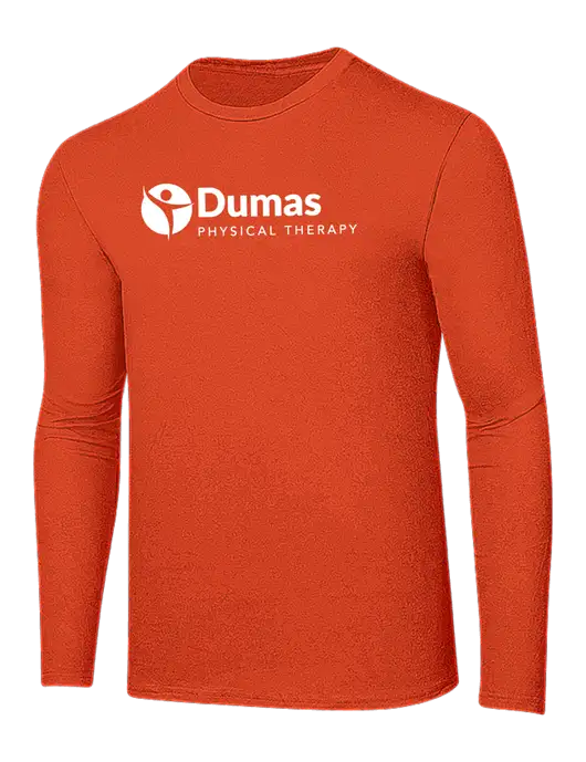 Ring Spun Orange 4.5 oz Long Sleeve T-Shirt w/Dumas Logo
