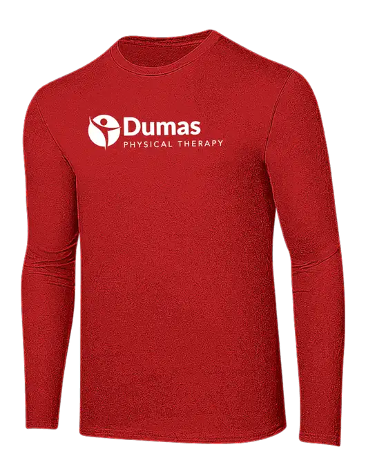 Ring Spun Dark Red 4.5 oz Long Sleeve T-Shirt w/Dumas Logo