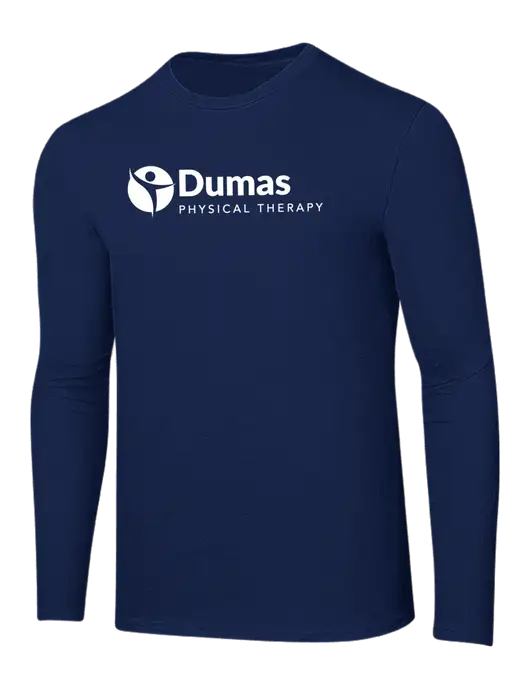 Ring Spun Navy 4.5 oz Long Sleeve T-Shirt w/Dumas Logo