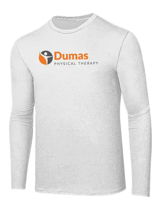 Ring Spun White 4.5 oz Long Sleeve T-Shirt w/Dumas Logo