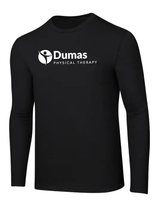 Ring Spun Jet Black 4.5 oz Long Sleeve T-Shirt w/Dumas Logo