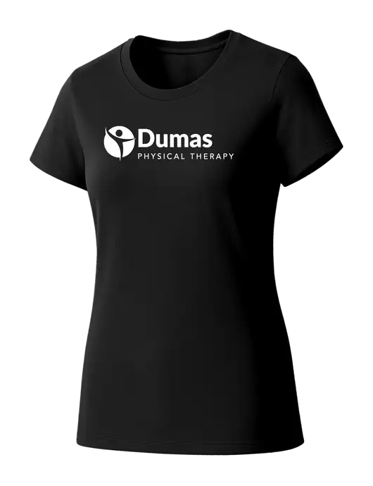 Womens Seriously Soft Black T-Shirt w/Dumas Logo