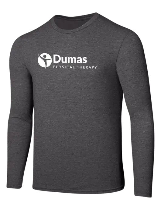 Seriously Soft Heathered Charcoal Long Sleeve T-Shirt w/Dumas Logo