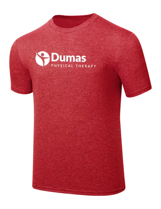 Simply Soft Red Frost 4.5oz  Poly/Combed Ring Spun Cotton T-Shirt w/Dumas Logo