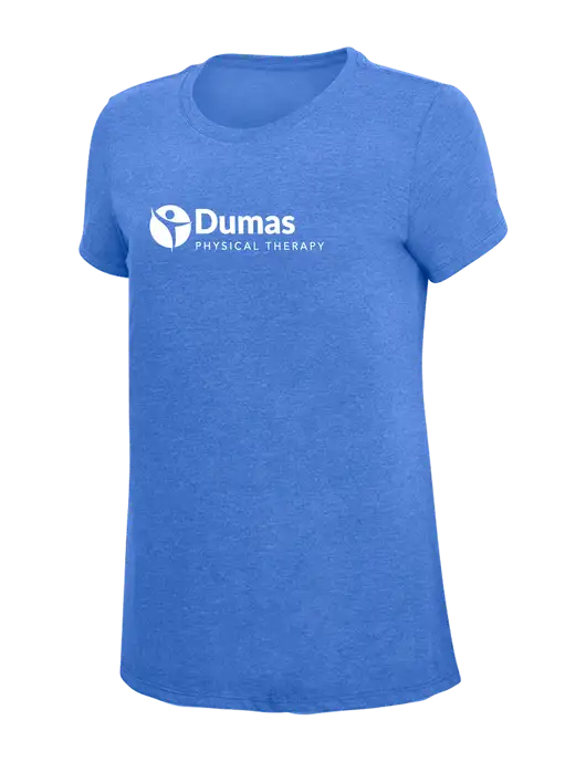 Womens Simply Soft Royal Frost 4.5oz  Poly/Combed Ring Spun Cotton T-Shirt w/Dumas Logo