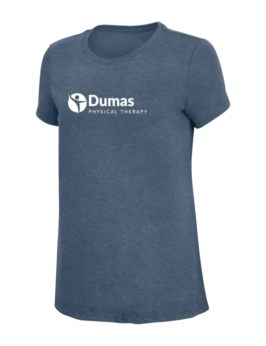 Womens Simply Soft Navy Frost 4.5oz  Poly/Combed Ring Spun Cotton T-Shirt w/Dumas Logo