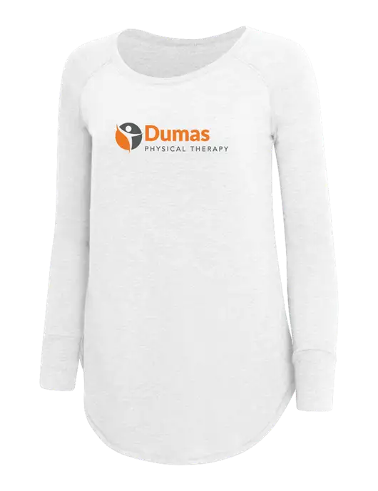 Womens Perfect Wide Collar Tunic Tri-Blend White 4.5 oz T-Shirt w/Dumas Logo