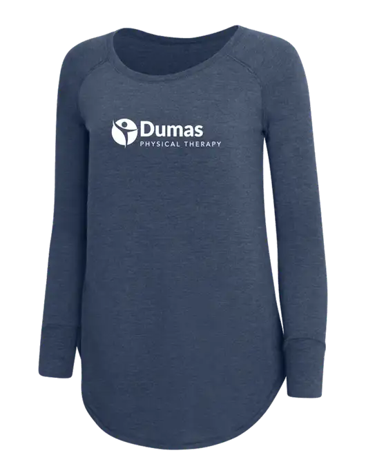 Womens Perfect Wide Collar Tunic Tri-Blend Navy Frost 4.5 oz T-Shirt w/Dumas Logo