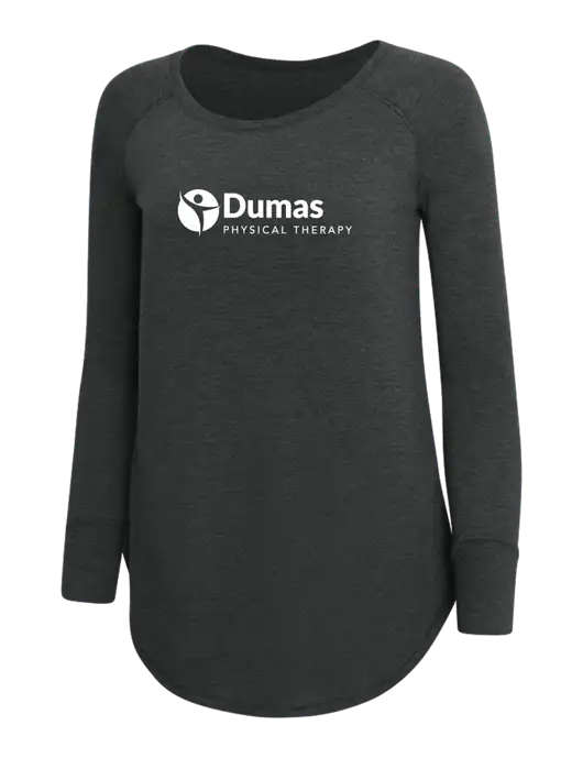 Womens Perfect Wide Collar Tunic Tri-Blend Black Frost 4.5 oz T-Shirt w/Dumas Logo