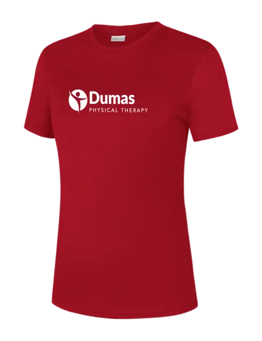  Womens Red PosiCharge Competitor Tee w/Dumas Logo