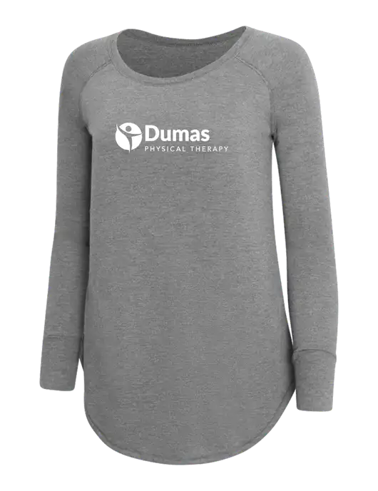 Womens Perfect Wide Collar Tunic Tri-Blend Grey Frost 4.5 oz T-Shirt w/Dumas Logo
