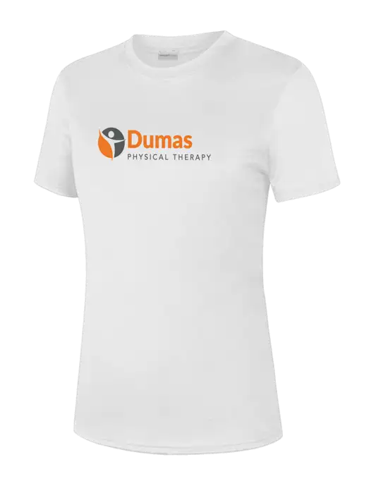 Womens White PosiCharge Competitor Tee w/Dumas Logo
