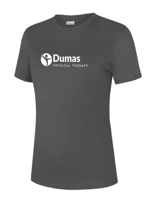  Womens Dark Grey PosiCharge Competitor Tee w/Dumas Logo