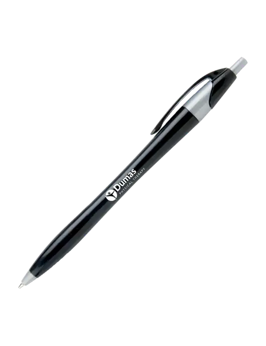 Novella Black/Silver Corporate Pen - Blue Ink w/Dumas Logo