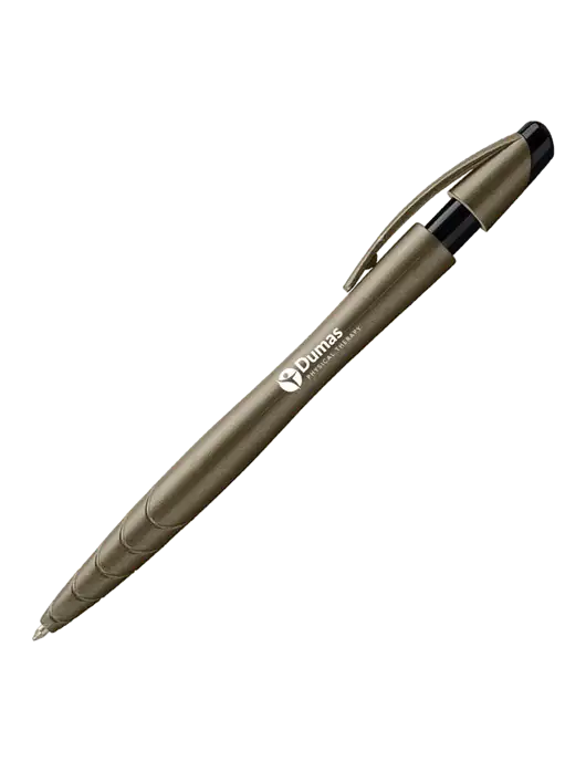 Awali Grey Metallic Pen - Black Ink w/Dumas Logo