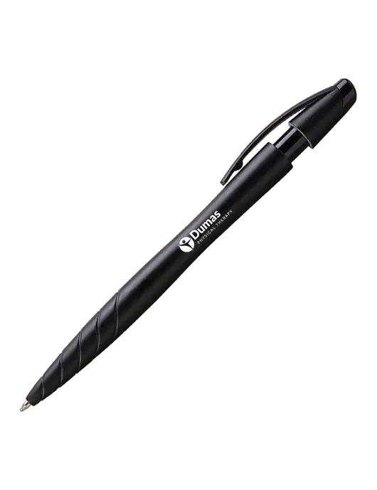 Awali Black Metallic Pen - Black Ink w/Dumas Logo