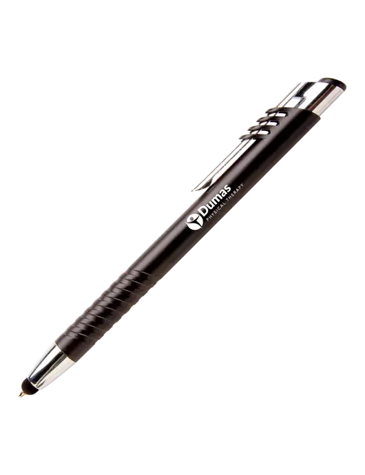 Schirhart Black Stylus Pen - Blue Ink w/Dumas Logo
