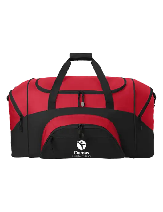 Standard Colorblock Red/Black Sport Duffel w/Dumas Logo