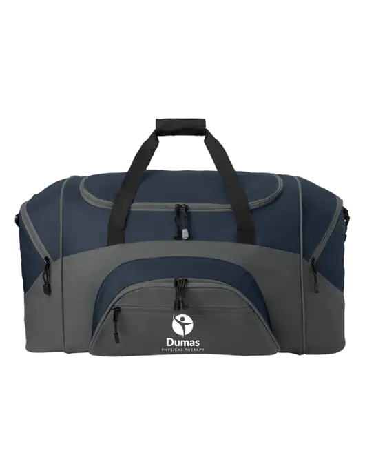 Standard Colorblock Navy/Dark Grey Sport Duffel w/Dumas Logo
