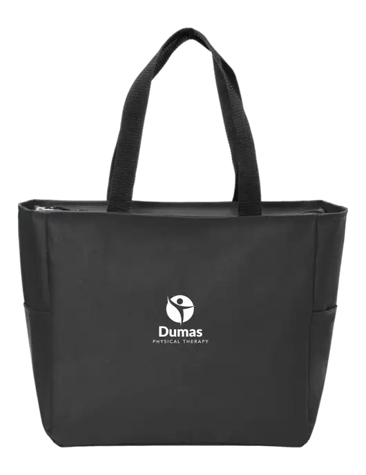 Everyday Black Zip Tote  w/Dumas Logo