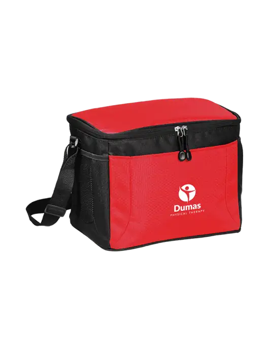 12 Can Red/Black Cube Cooler  w/Dumas Logo
