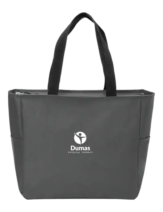 Everyday Charcoal Zip Tote Dark w/Dumas Logo