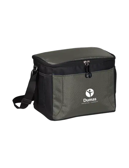 12 Can Grey/Black Cube Cooler w/Dumas Logo