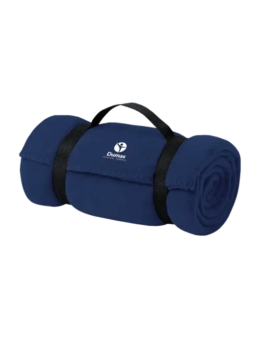 Casual Navy Fleece Blanket With Strap  w/Dumas Logo
