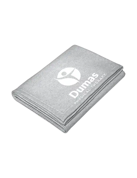 Core Light Grey Heather Fleece Sweatshirt Blanket w/Dumas Logo