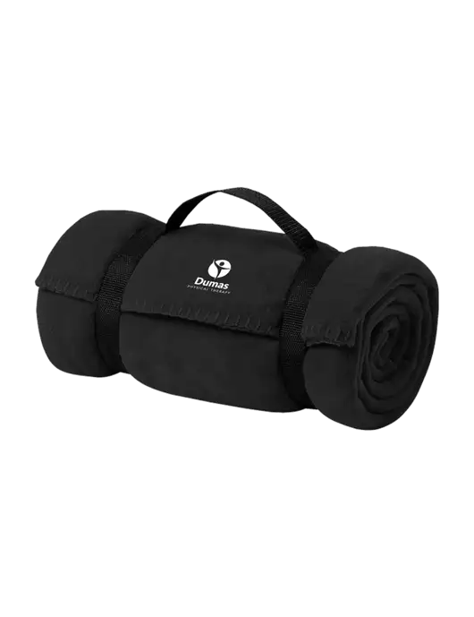 Casual Black Fleece Blanket With Strap w/Dumas Logo