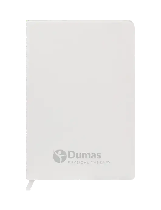Fabrizio White Hard Cover 5.75 x 8.3  Journal w/Dumas Logo