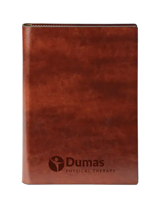 Fabrizio Brown 7 x 9.625 Padfolio & Notepad w/Dumas Logo