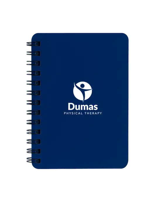 Sturdy Navy Blue Hardcover Notebook, 5.25 x 7 w/Dumas Logo
