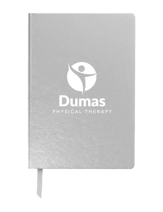 Achieve Silver Hardcover Journal, 5.5 x 8.37 w/Dumas Logo